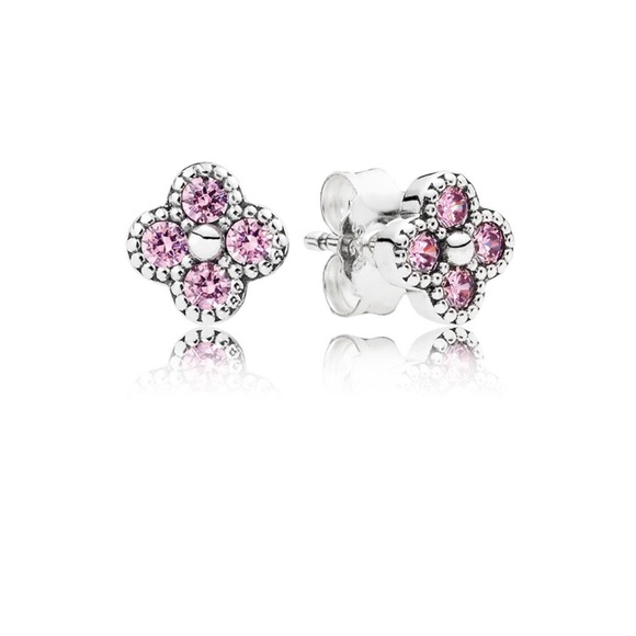 Pandora Jewelry - Pandora pink oriental blossom earrings